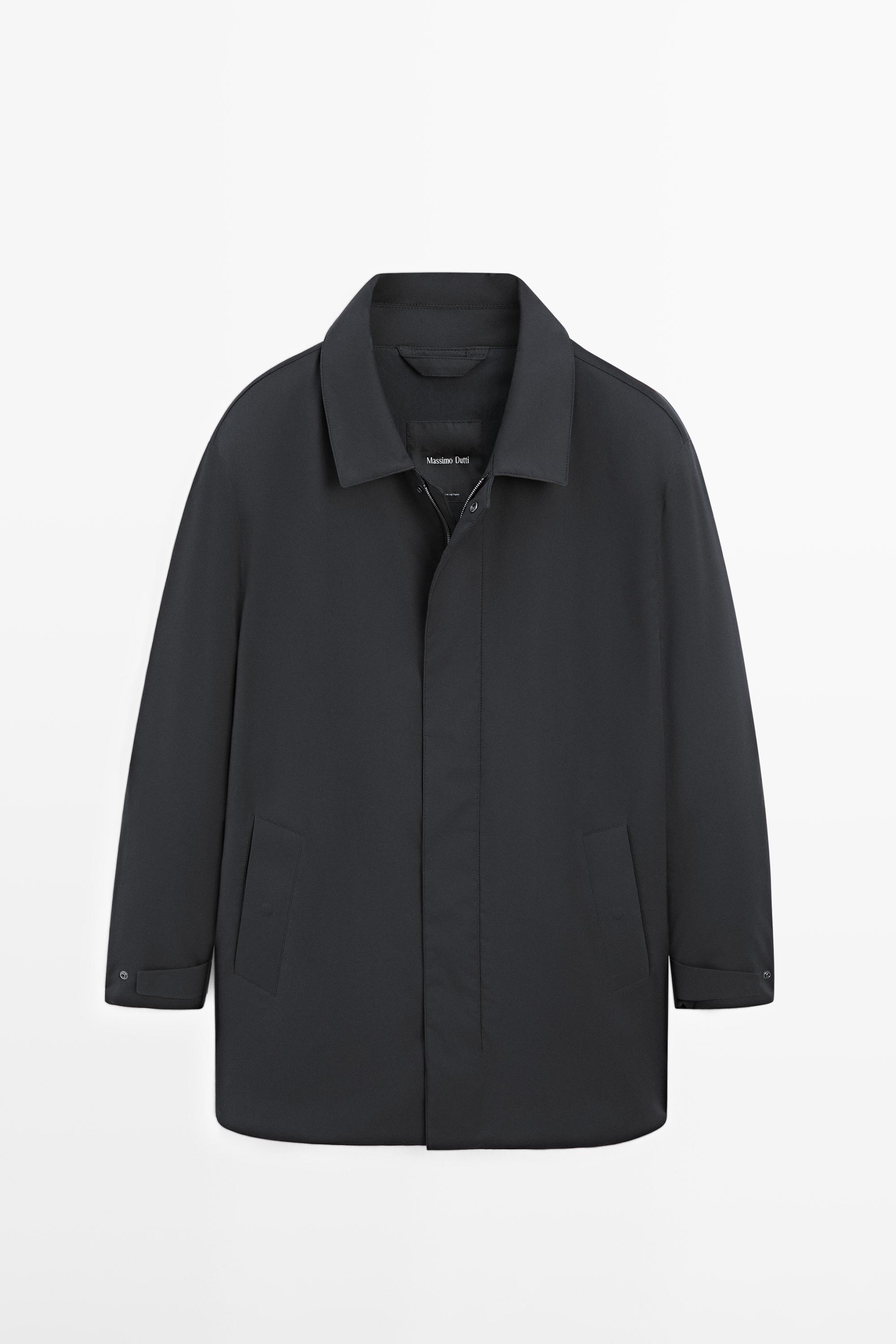 Water-repellent fabric trench coat